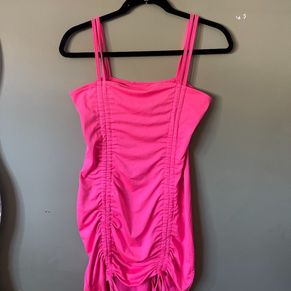 Women's Double Spaghetti Strap Ruched Bodycon